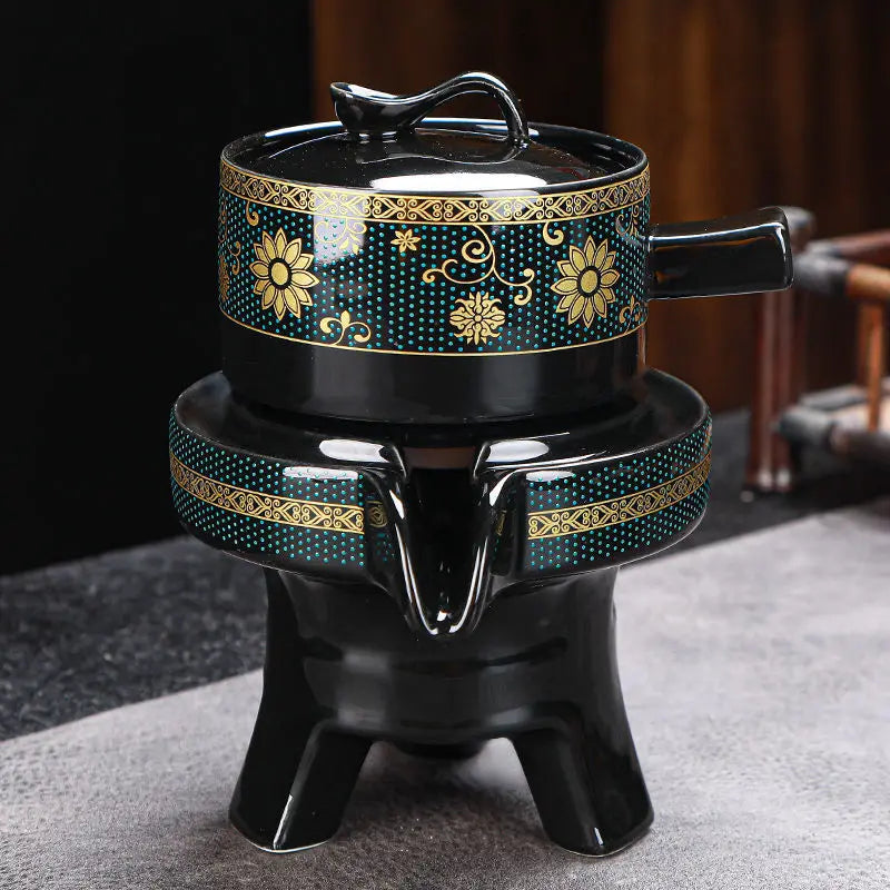 8 Pcs Set Semi Automatic Tea Sets Chinese  Ceramic Purple Clay Tea Set  Tea Cup The Kung Fu Teapot Set