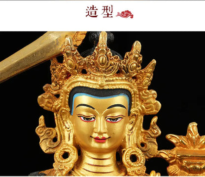 8 inch # GOOD Buddha Buddhist Buddhism bless family home Safety Health wealth efficacious gold Manjusri Buddha Buddha- free ship