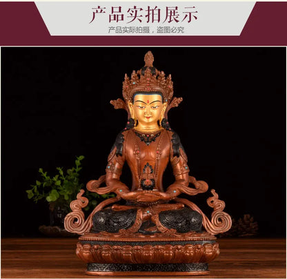 $800 # 12 inch large -GOOD Buddha Buddhist bless family Safety Health efficacious Protection Tibet Amitayus Buddha statue