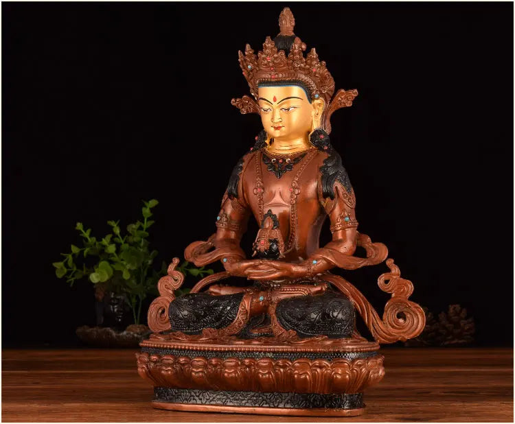 $800 # 12 inch large -GOOD Buddha Buddhist bless family Safety Health efficacious Protection Tibet Amitayus Buddha statue