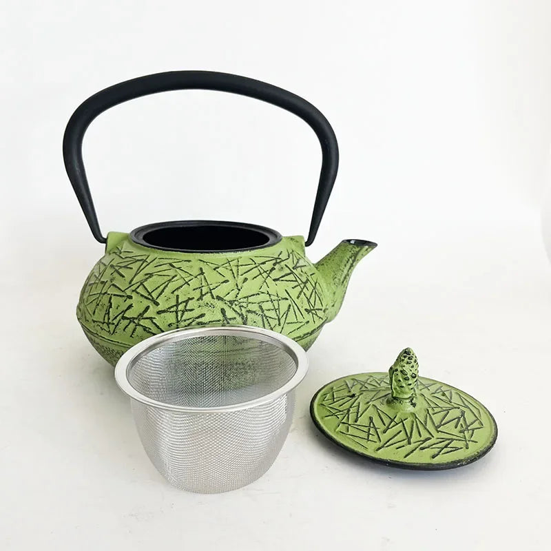 800ml Cast Iron Teapot With Strainer Pine Needle Tetera Tetsubin Tea Kettle Tea Maker For Boiling Water Decoration Ornament