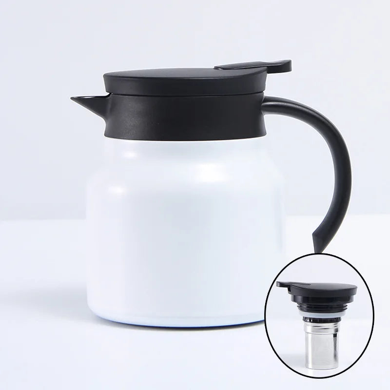 800ml Large-capacity Kettle Stainless Steel Coffee Pot Thermal Insulation Portable Teapot  Coffee Filter Coffeeware