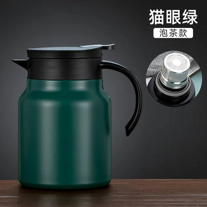 800ml Large-capacity Kettle Stainless Steel Coffee Pot Thermal Insulation Portable Teapot  Coffee Filter Coffeeware