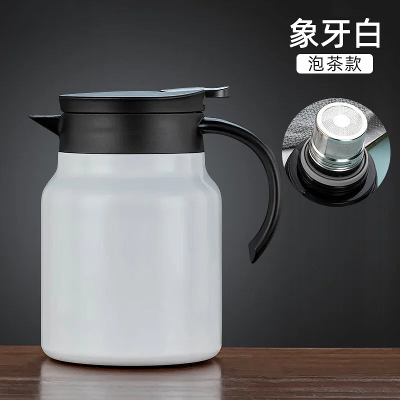 800ml Large-capacity Kettle Stainless Steel Coffee Pot Thermal Insulation Portable Teapot  Coffee Filter Coffeeware