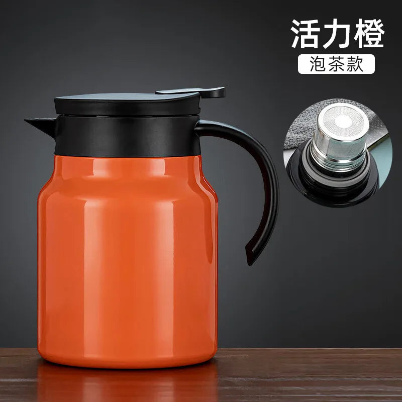 800ml Large-capacity Kettle Stainless Steel Coffee Pot Thermal Insulation Portable Teapot  Coffee Filter Coffeeware