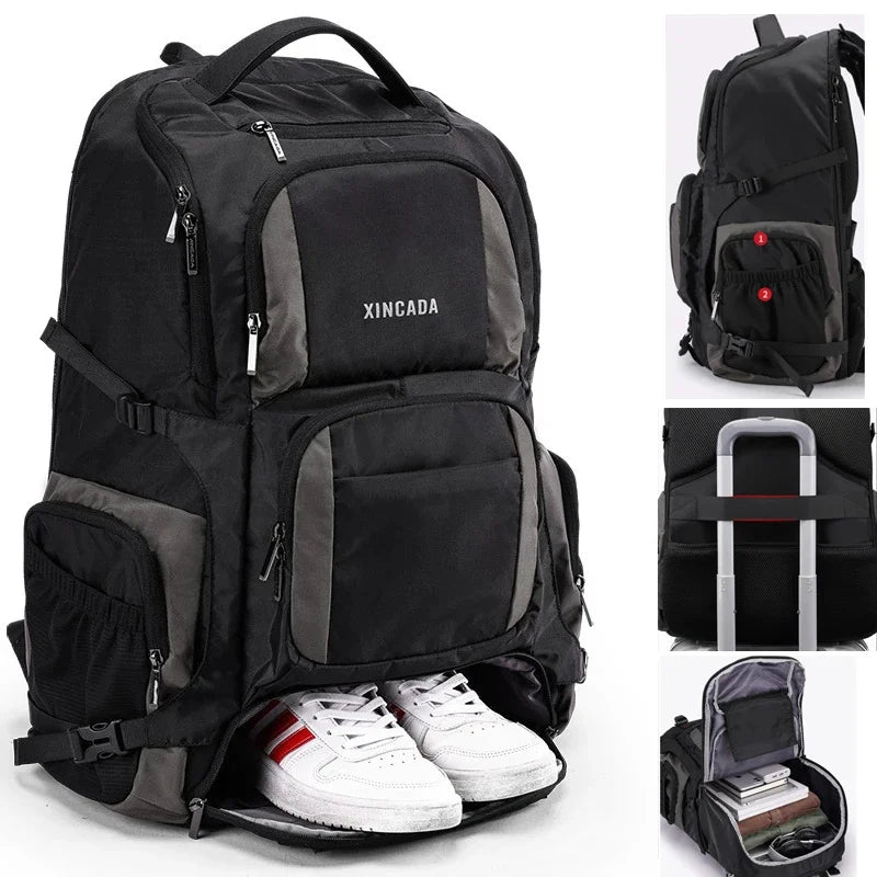 80L 50L Expandable Men 17 Inch Laptop Notebook Backpack Outdoor Hiking Travel Sports Climbing Pack for Male Women Female
