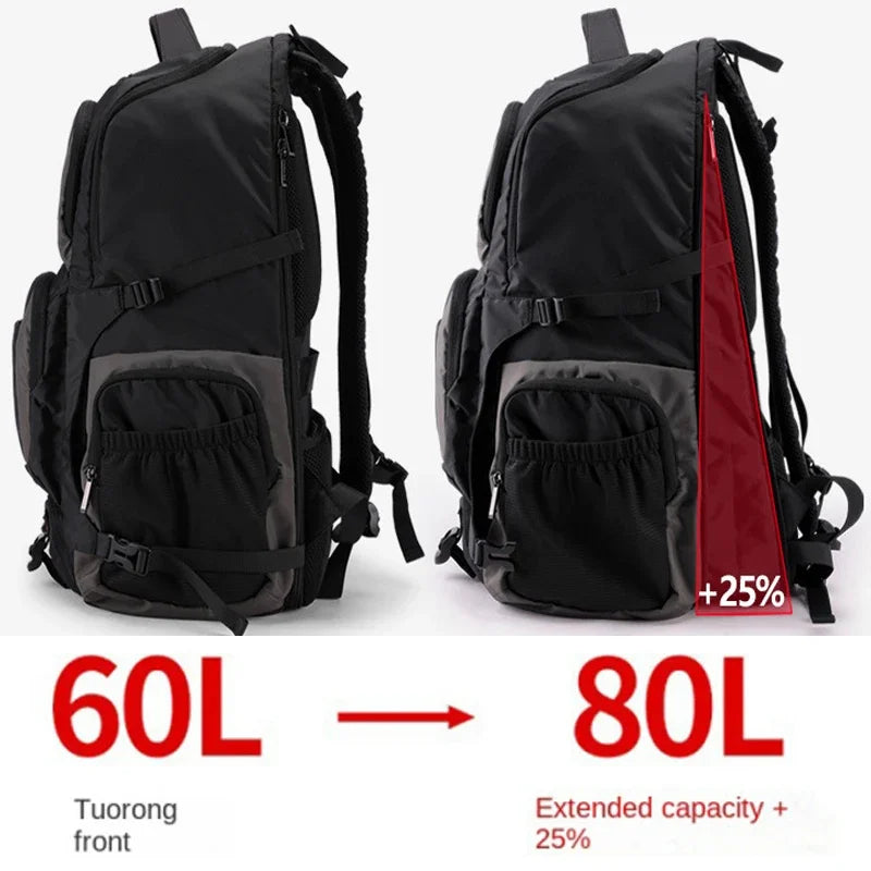 80L 50L Expandable Men 17 Inch Laptop Notebook Backpack Outdoor Hiking Travel Sports Climbing Pack for Male Women Female