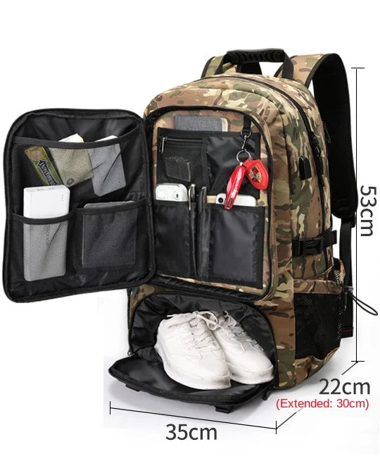 80L 60L Men's Outdoor Backpack Climbing Travel Rucksack Sports Camping Hiking Backpack Large School Bag Pack For Male