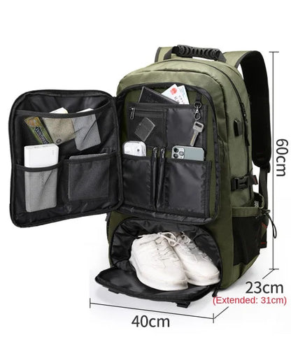 80L 60L Men's Outdoor Backpack Climbing Travel Rucksack Sports Camping Hiking Backpack Large School Bag Pack For Male