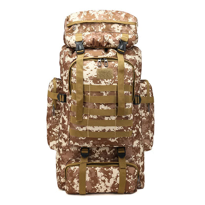 80L Military Tactical Climbing Backpack Camouflage Hiking Outdoor Men Rucksack Camping Trekking Bags Mountain Sports Male Pack