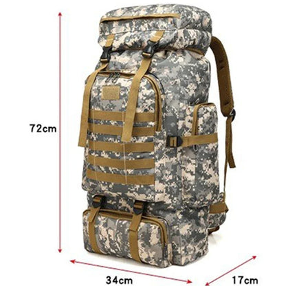 80L Unisex Men Outdoor Travel Pack Sports School Bag Climbing Hiking Fishing Camping Backpack for Male Women Female