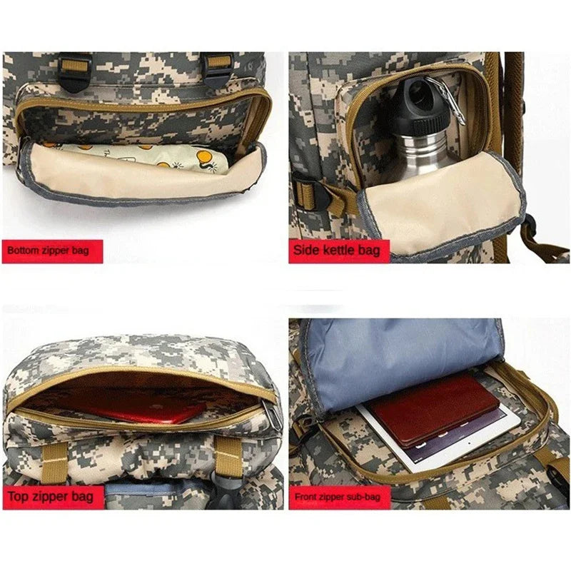 80L Unisex Men Outdoor Travel Pack Sports School Bag Climbing Hiking Fishing Camping Backpack for Male Women Female