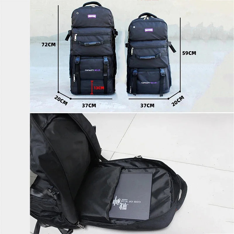 80L Unisex Outdoor Sports Travel Climbing Camping Backpack Trekking Rucksack School Bag Pack For Men Male Female