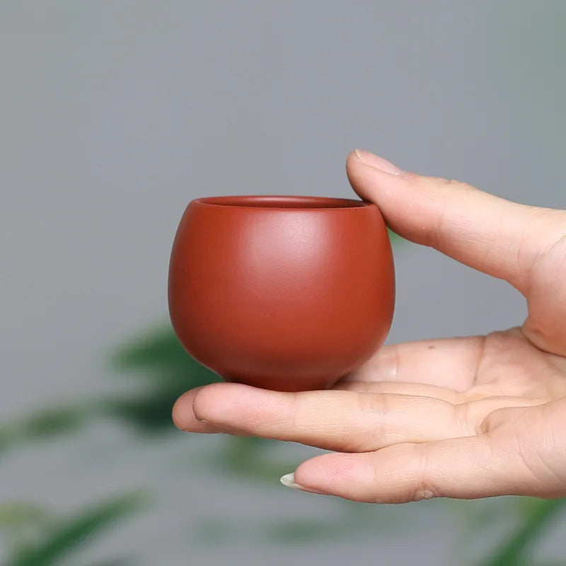 80ml Vintage dahongpao Purple Clay Tea Cup Traditional Tea Accessories Portable Tea Bowl Home Personal Single Cup Zisha Teacup