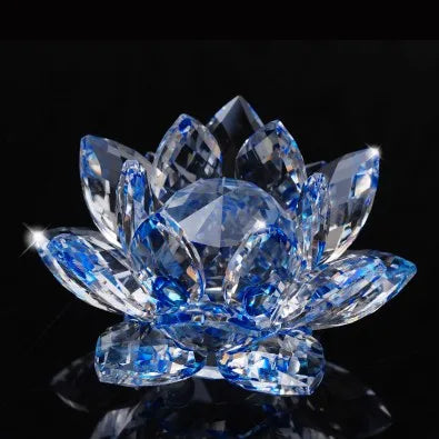 80mm k9 Crystal Lotus Flower Crafts Glass Paperweight Fengshui Ornaments Figurines  Wedding Party Decor Gifts Souvenir statue