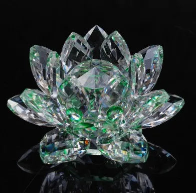 80mm k9 Crystal Lotus Flower Crafts Glass Paperweight Fengshui Ornaments Figurines  Wedding Party Decor Gifts Souvenir statue