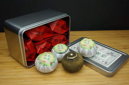 Green Orange Peel Pu-erh Tea.小青柑.Tangerine Peel Pu-erh Tea.XiaoQingGan 柑普茶丨Tea Box.Independent packing丨From GuangDong XinHui丨正宗广东新会小青柑.陈皮普洱茶