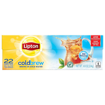 Lipton Southern Sweet Tea Iced Tea Drink Mix 22 Family Size Tea Bags 90.7g Box