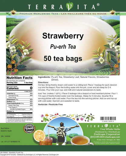 Strawberry Pu-erh Tea (50 tea bags, ZIN: 530939) - 2 Pack