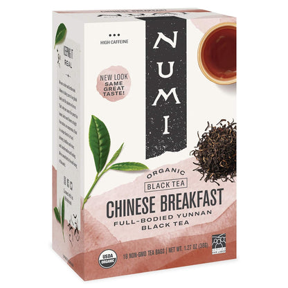 Numi Organic Aged Pu-erh Tea Brick, 2.2 Ounces, Fermented Loose Yunnan Black Tea, Brews Up To 48 Pots, Caffeinated