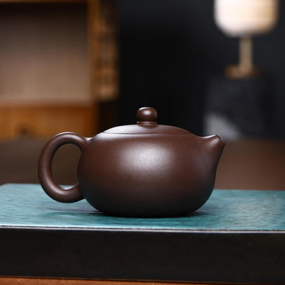 SILINE Fine Yixing Clay Teapot Series,Chinese Genuine Handmade Tea Pot 10.6 Oz,Infuse Brew Kungfu Tea Maker (Xishi,Yixing Zini Purple Clay)