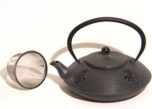 Mahamosa Gray Chinese Character (Hanzi) Cast Iron Infuser Teapot (Tea Pot)