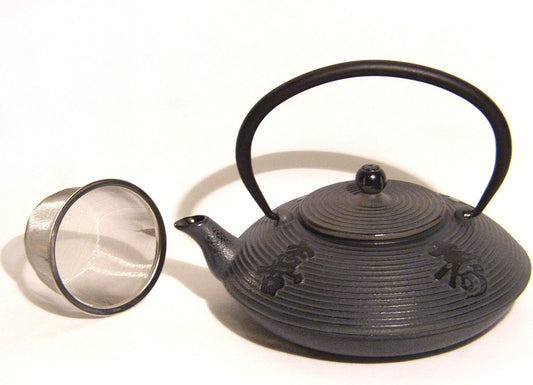 Mahamosa Gray Chinese Character (Hanzi) Cast Iron Infuser Teapot (Tea Pot)
