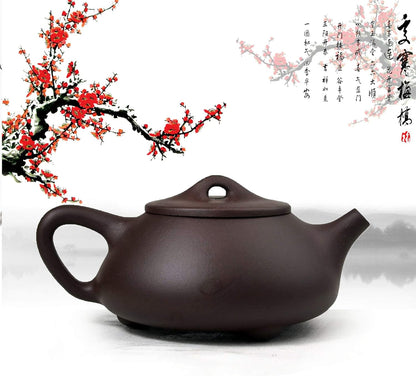 Yxhupot Teapot Chinese Yixing Zisha Genuine Black Zini Dragon Clay Shipiao Infusers Loose Tea (Pot zini)