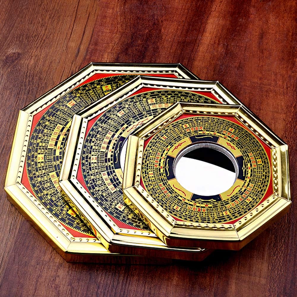 Chinese Feng Shui Concave Bagua Mirror Wood Fengshui ba gua Mirrors (Large)