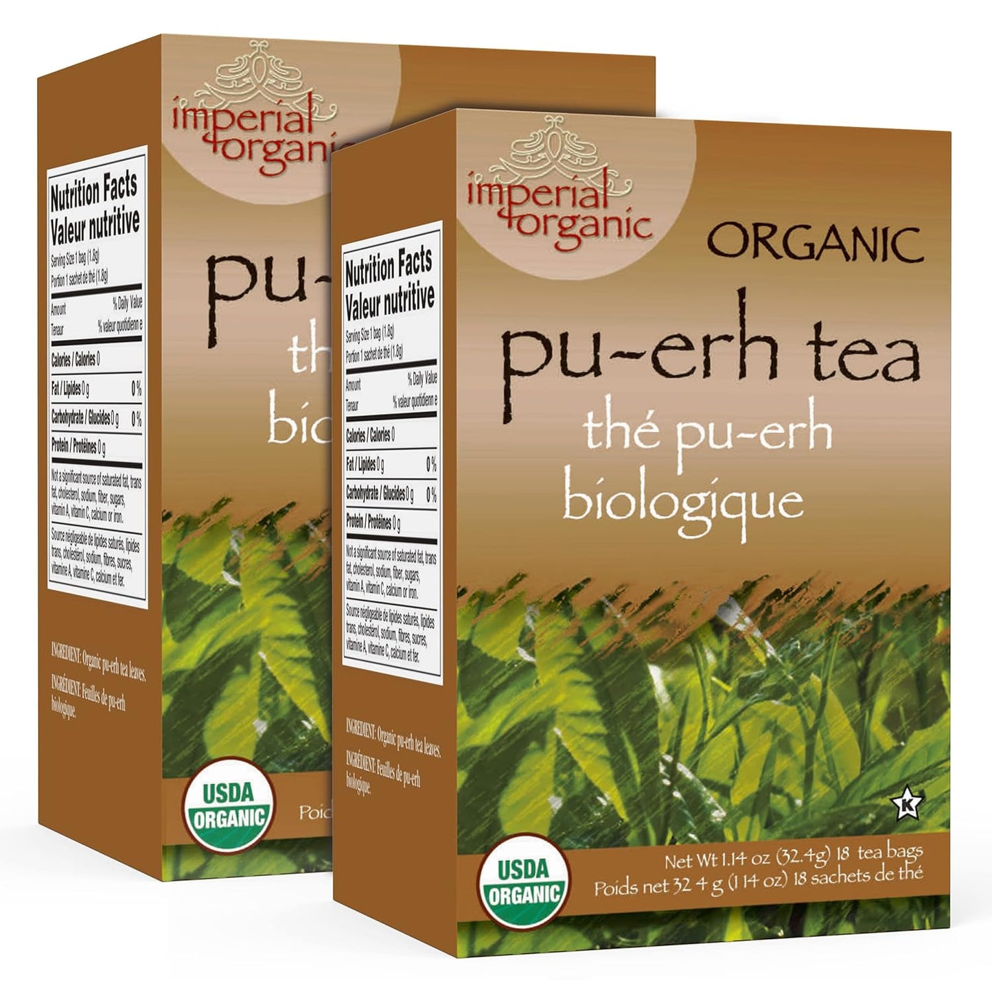Uncle Lee’s Organic Pu-Erh Tea, 100% Natural Chinese Tea, Fresh & Full Earthy Flavor, Enjoy as Hot Tea or Iced Tea Beverages, Coffee Alternative, 4 Pack - 18 Tea Bags per Box