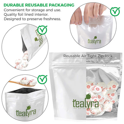 Tealyra - Pu Erh Menghai - Ripe Tuo Cha Mini Cakes - Puerh Tea - Individually Wrapped - 8-ounce (37-39pcs)