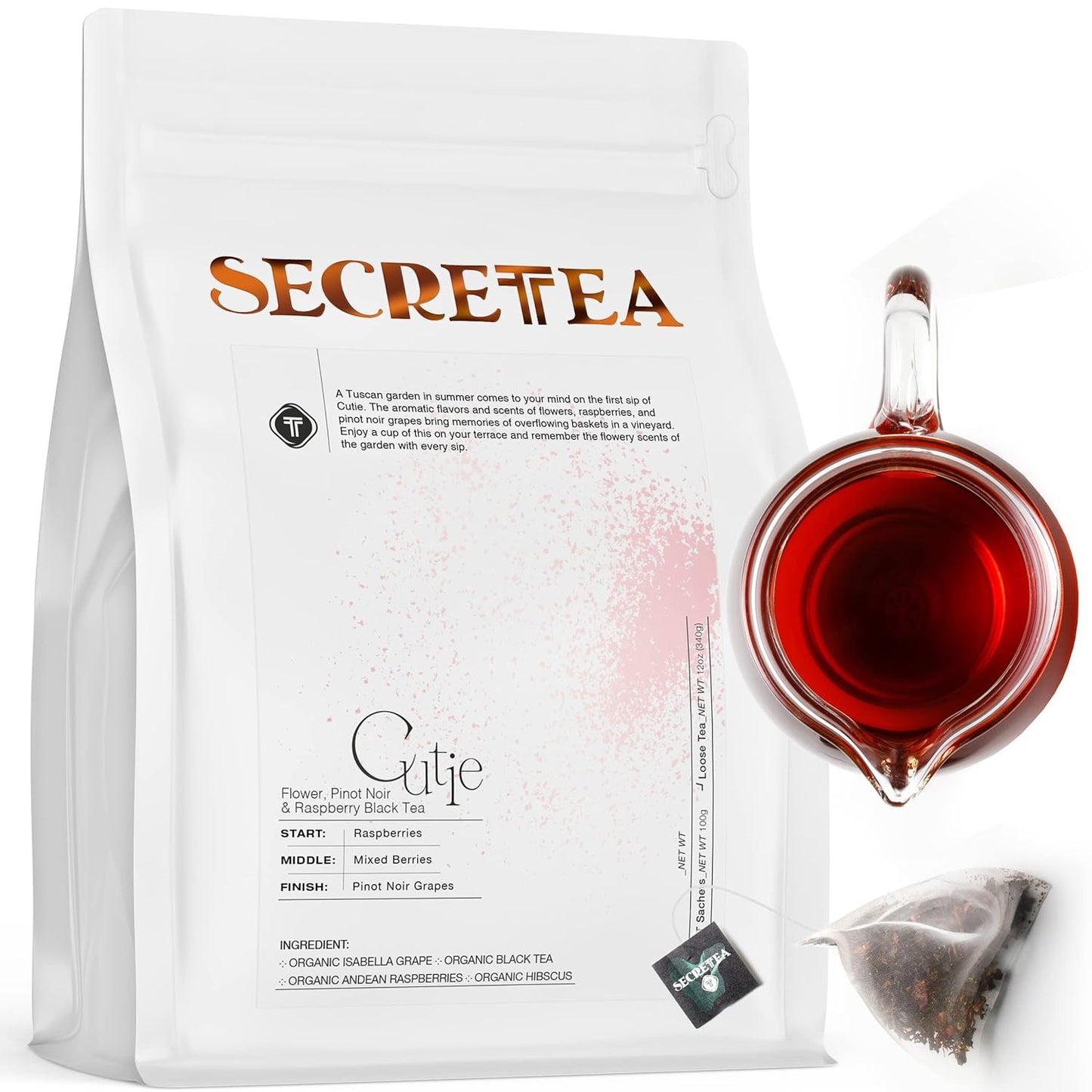 Organic Cocoa Pu-erh Loose Tea I POWERFUL Detox Immune I Heart & Digestion Support, 15 Sachet Tea Bags (Pack of 3) |By T SECRETEA, Treasure Box