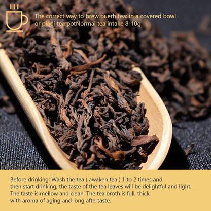 EVTSCAN 12.3 oz Puer Tea Aged Ripe Tea with Gift Box, 40 Tea Bags, China Yunnan Puerh Tea Heicha, Smooth Thick Flavour with Aged Aromas, for Seniors