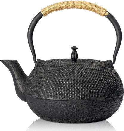 suyika Japanese Tetsubin Cast Iron Teapot Tea Kettle pot with Stainless Steel Infuser for Stovetop Safe Coated with Enameled Interior 22 oz/650 ml