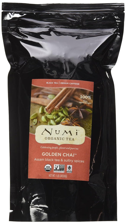 Numi Organic Aged Pu-erh Tea Brick, 2.2 Ounces, Fermented Loose Yunnan Black Tea, Brews Up To 48 Pots, Caffeinated