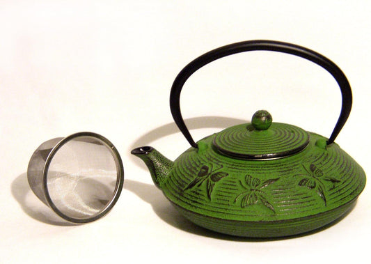 Mahamosa Green Butterfly Cast Iron Infuser Teapot (Tea Pot)