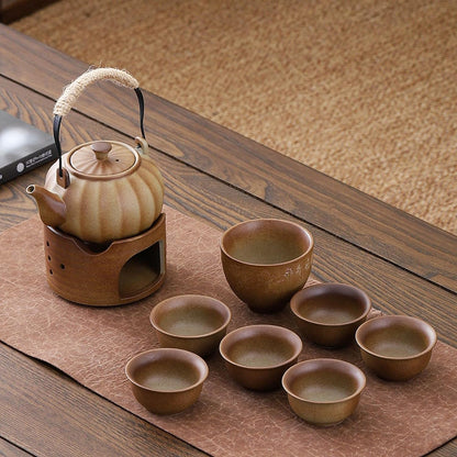 Scizorito Lifting Beam Pot Style Rough Pottery Tea Set, Boiled Over Open Fire, Gift Box Packaging Suitable for Mother'S Day, Father'S Day, Christmas, Birthday Parties, Company Gifts