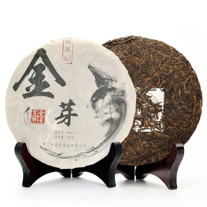 Teavivre® Menghai Golden Buds Tribute Ripened Pu-erh Cake Tea (Fermented, Shou, 200g)