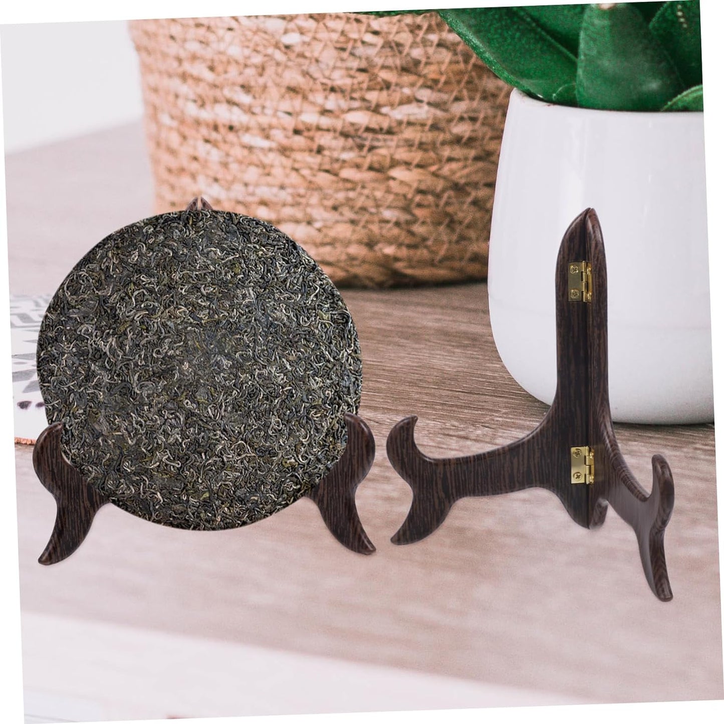 BESPORTBLE Ornament Rack Puer Tea Brick Holder Tea Cake Tray Puer Tea Cake Shelf Pu Erh Tea Organizer Fish Bowl Stand Tray Frame Brackets Display Rack Display Holder Storage Resin Pu'er Tea