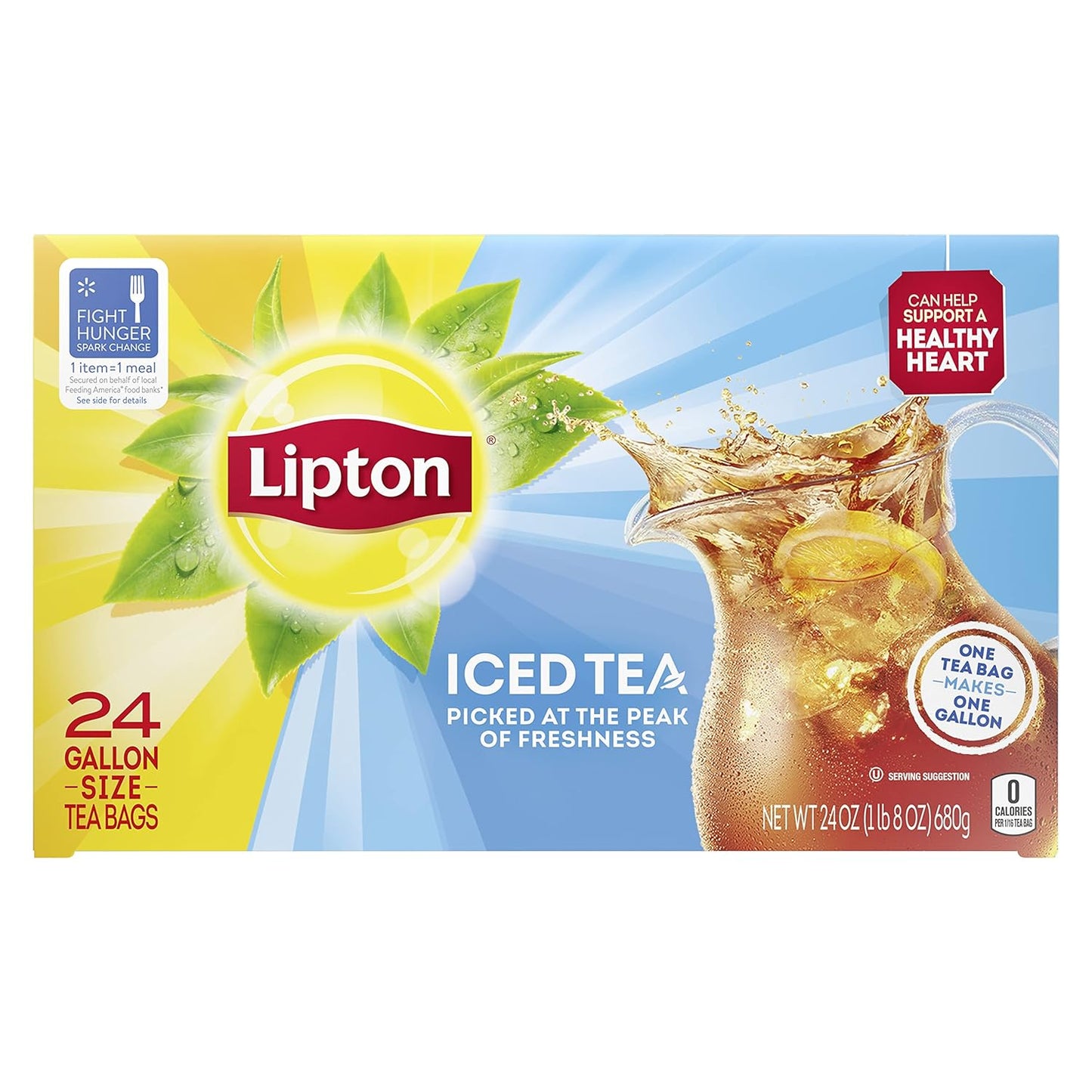 Lipton Southern Sweet Tea Iced Tea Drink Mix 22 Family Size Tea Bags 90.7g Box