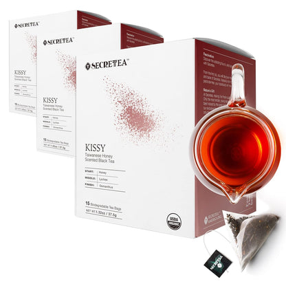 Organic Cocoa Pu-erh Loose Tea I POWERFUL Detox Immune I Heart & Digestion Support, 15 Sachet Tea Bags (Pack of 3) |By T SECRETEA, Treasure Box
