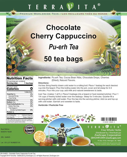 Chocolate Cherry Cappuccino Pu-erh Tea (50 tea bags, ZIN: 544625) - 2 Pack