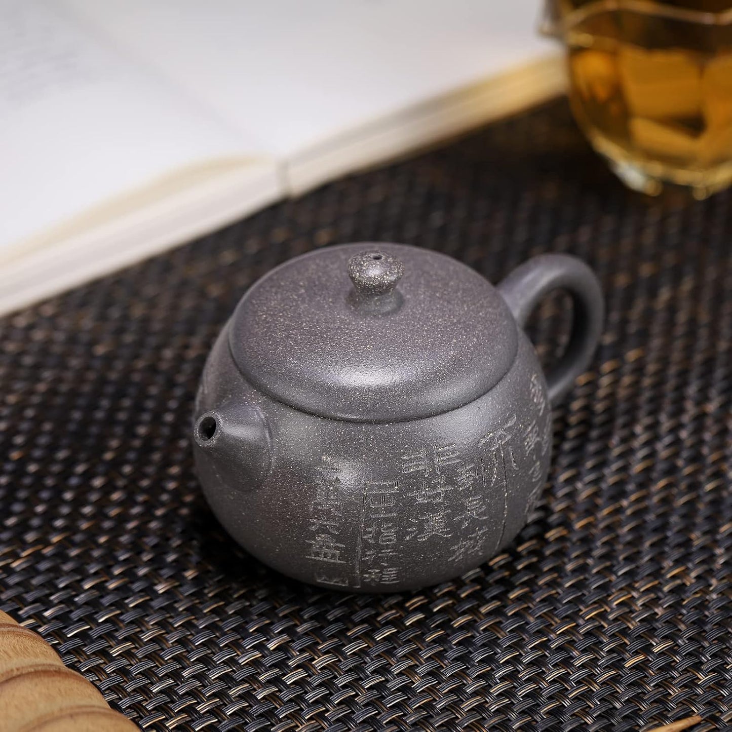 SILINE Zisha Teapot, Chinese Yixing Clay Handmade Teapot 7.9 Oz, Infuse Brew Kung Fu Loose Leaf Tea Maker -Yinwan,Grey Clay