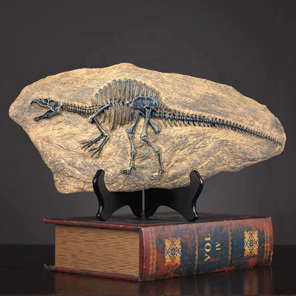 Resin Velociraptor Dinosaur Skeleton Fossil Statue Figurines Sculpture Collectibles Home Office Desktop Display Decoration (Dinosaur 1)