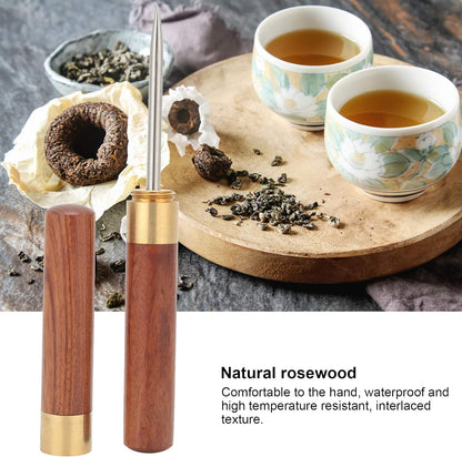 Zerodis Tea Knife, Stainless Steel Puer Knife Set With Rosewood Handle And Safety Cover Portable Tea Tools For Puerh Cake Practical Tea Ceremony Gift