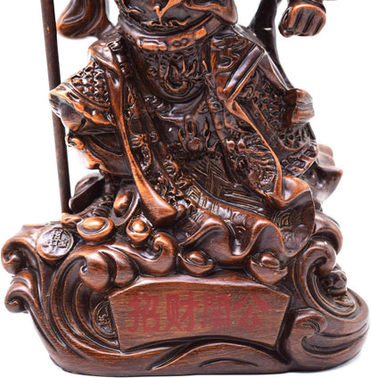 FUNSXBUG Chinese Feng Shui Guan Yu Statue/Guan Gong Statue/Guan Di Statue/Guan Yun Chang Statue Figurines Feng Shui Decor Home Office Decoration Tabletop Decor Good Lucky Gifts