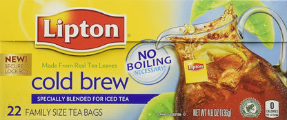Lipton Southern Sweet Tea Iced Tea Drink Mix 22 Family Size Tea Bags 90.7g Box