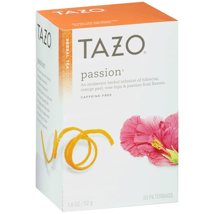 TAZO Tea Bags, Herbal Tea Iced Tea Bags, Iced Passion, Caffeine-Free, Makes 6 Count (Pack of 4)