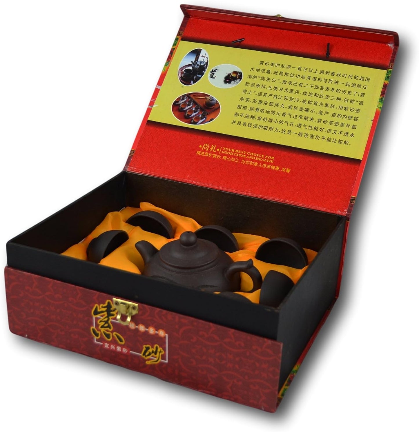 9 Piece Fine Yixing Zisha Purple Clay Tea Pot Set Cups Traditional Kung Fu Teaset Zi Sha