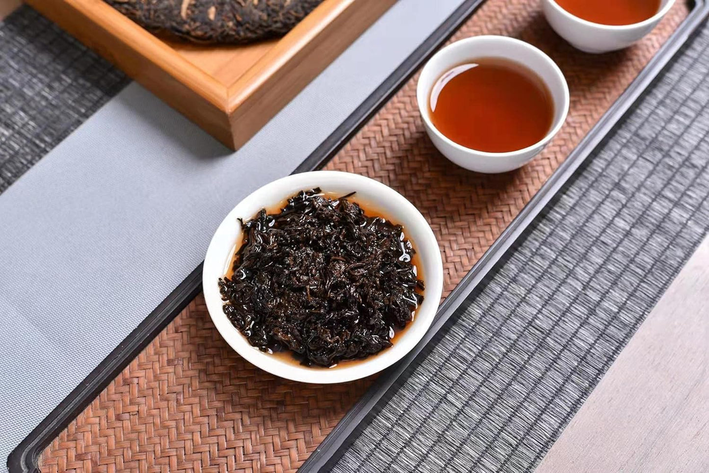 Pu-erh tea, Aged Ripe Puerh Tea Cake, Organic and Fermented, Chinese Pu Erh Black Tea, Year 2009,